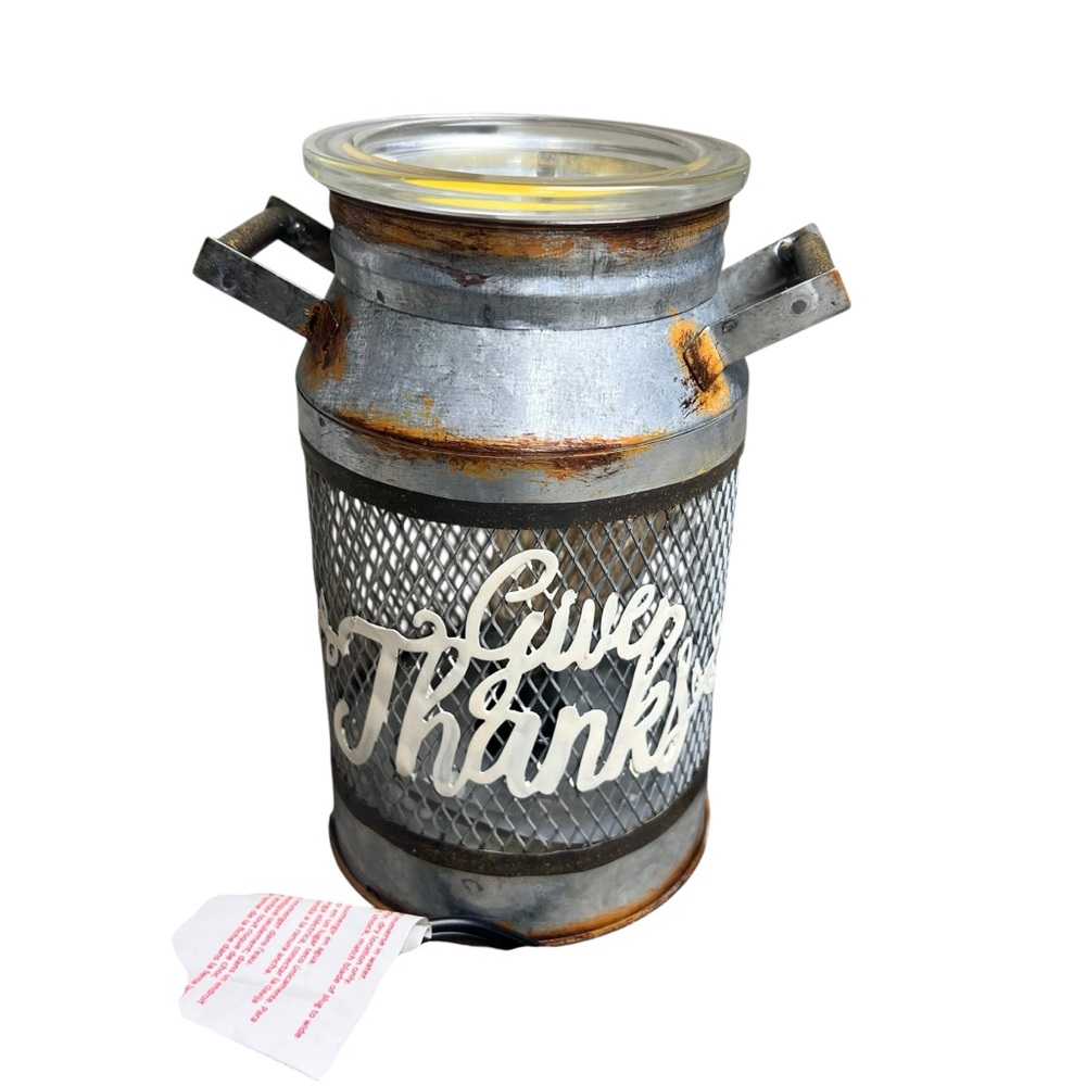 Scentsy Give Thanks Milk Can Wax Warmer IN BOX